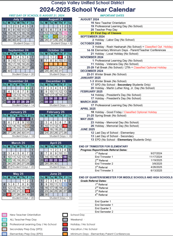 Academic Year Calendars 2023 2024 MRS GRANO